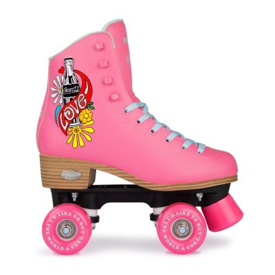 Rookie Coca-Cola Love Pink Quad Roller Skates - Ροζ τετράγωνα πατίνια ρόλλερς με 4 ρόδες για ενήλικες|Rollaround