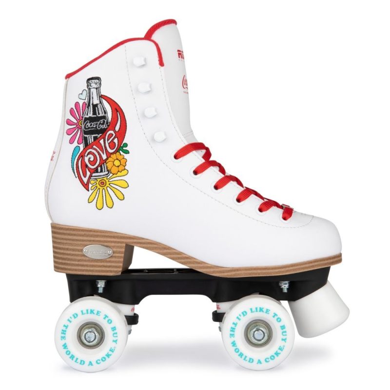 Rookie Coca Cola Love White Quad Roller Skates - Λευκά τετράγωνα πατίνια ρόλλερς με 4 ρόδες για ενήλικες|Rollaround