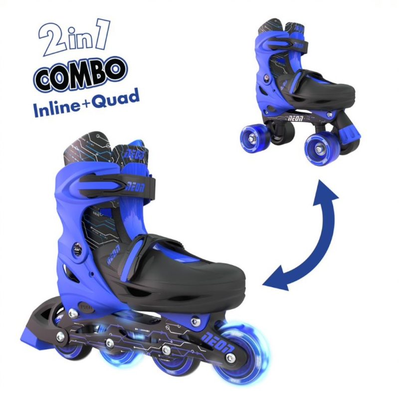 Yvolution Neon Combo Blue Skates 2 in 1 - Μπλε παιδικά rollers για αγόρια | Rollaround